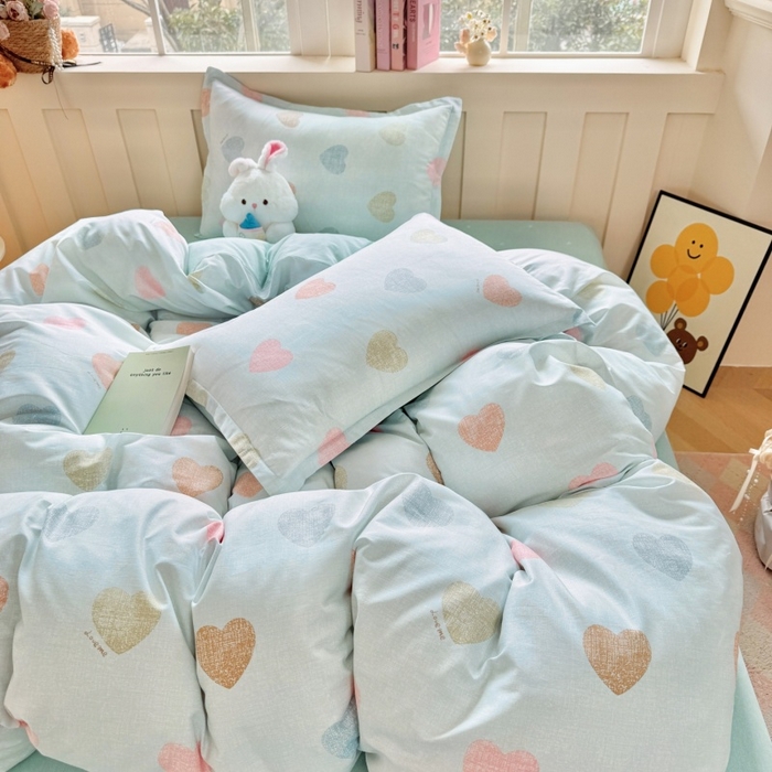 91家纺网 家纺一手货源 找家纺 简冠家纺 2026新款12868印花全棉单被套 初心-绿