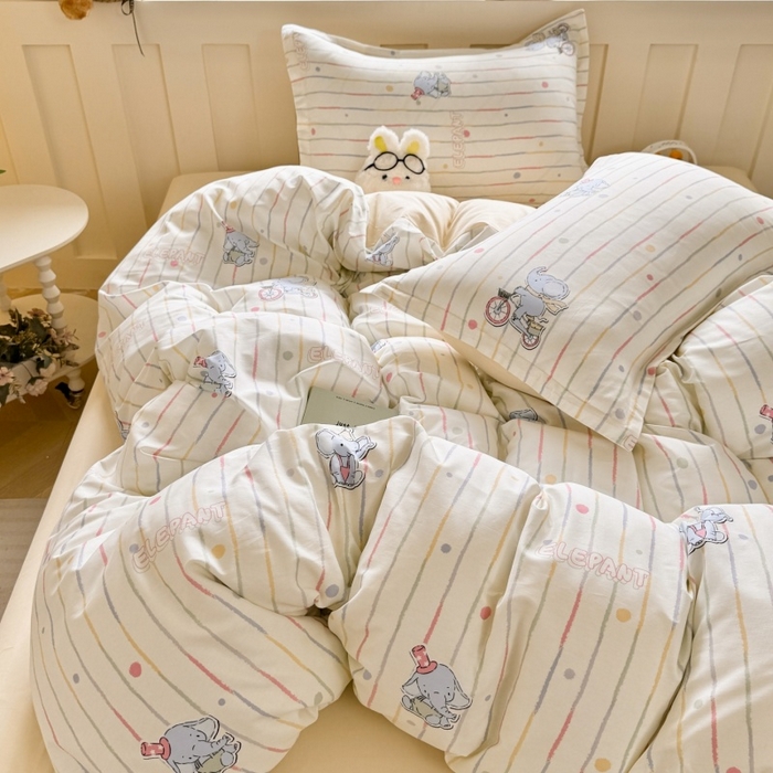 91家纺网 家纺一手货源 找家纺 简冠家纺 2026新款12868印花全棉单被套 小飞象