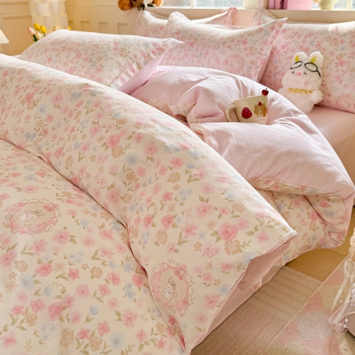 91家纺网 家纺一手货源 找家纺 简冠家纺 2026新款12868印花全棉单被套 碎花拾影