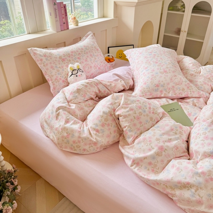 91家纺网 家纺一手货源 找家纺 简冠家纺 2026新款12868印花全棉单被套 碎花拾影