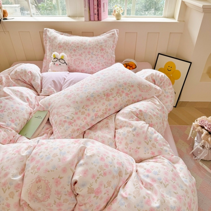 91家纺网 家纺一手货源 找家纺 简冠家纺 2026新款12868印花全棉单被套 碎花拾影