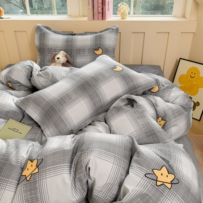 91家纺网 家纺一手货源 找家纺 简冠家纺 2026新款12868印花全棉单被套 星空印记