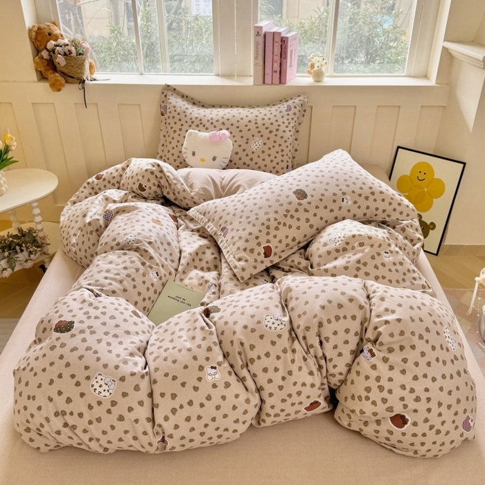 91家纺网 家纺一手货源 找家纺 简冠家纺 2026新款12868印花全棉单被套 初享时光-咖