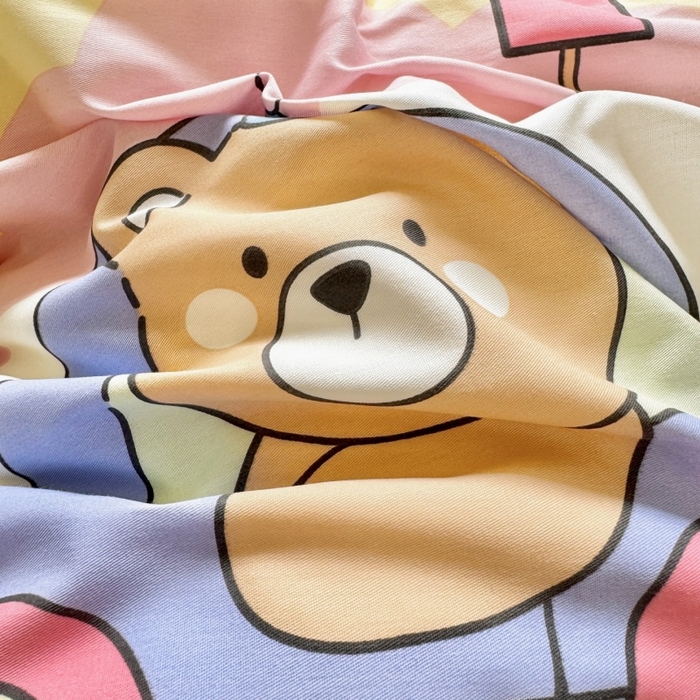 91家纺网 家纺一手货源 找家纺 简冠家纺 2026新款12868印花全棉单被套 快乐动物城