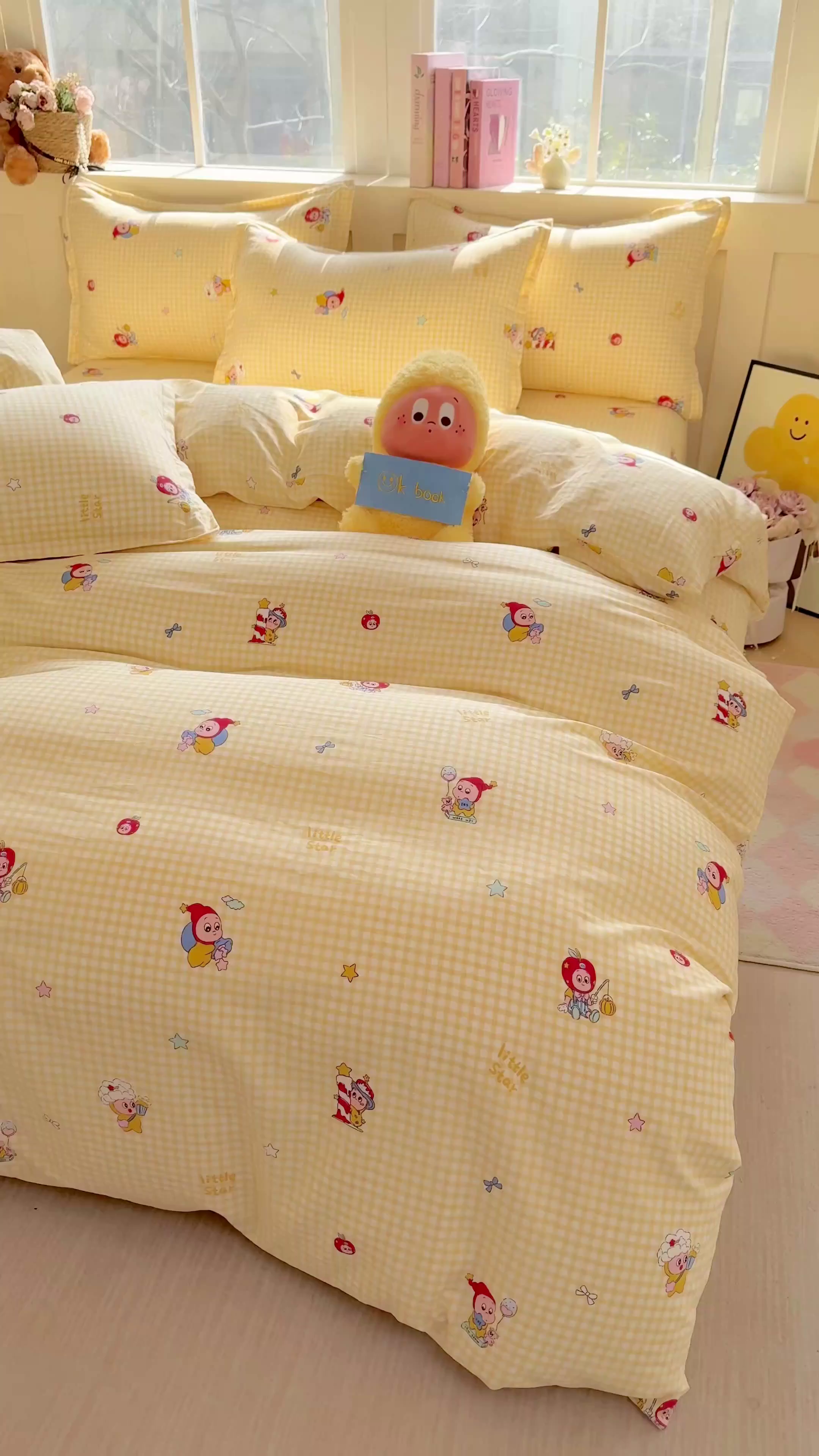 91家纺网 家纺一手货源 找家纺 简冠家纺 2026新款12868印花全棉单被套 精灵王国-黄