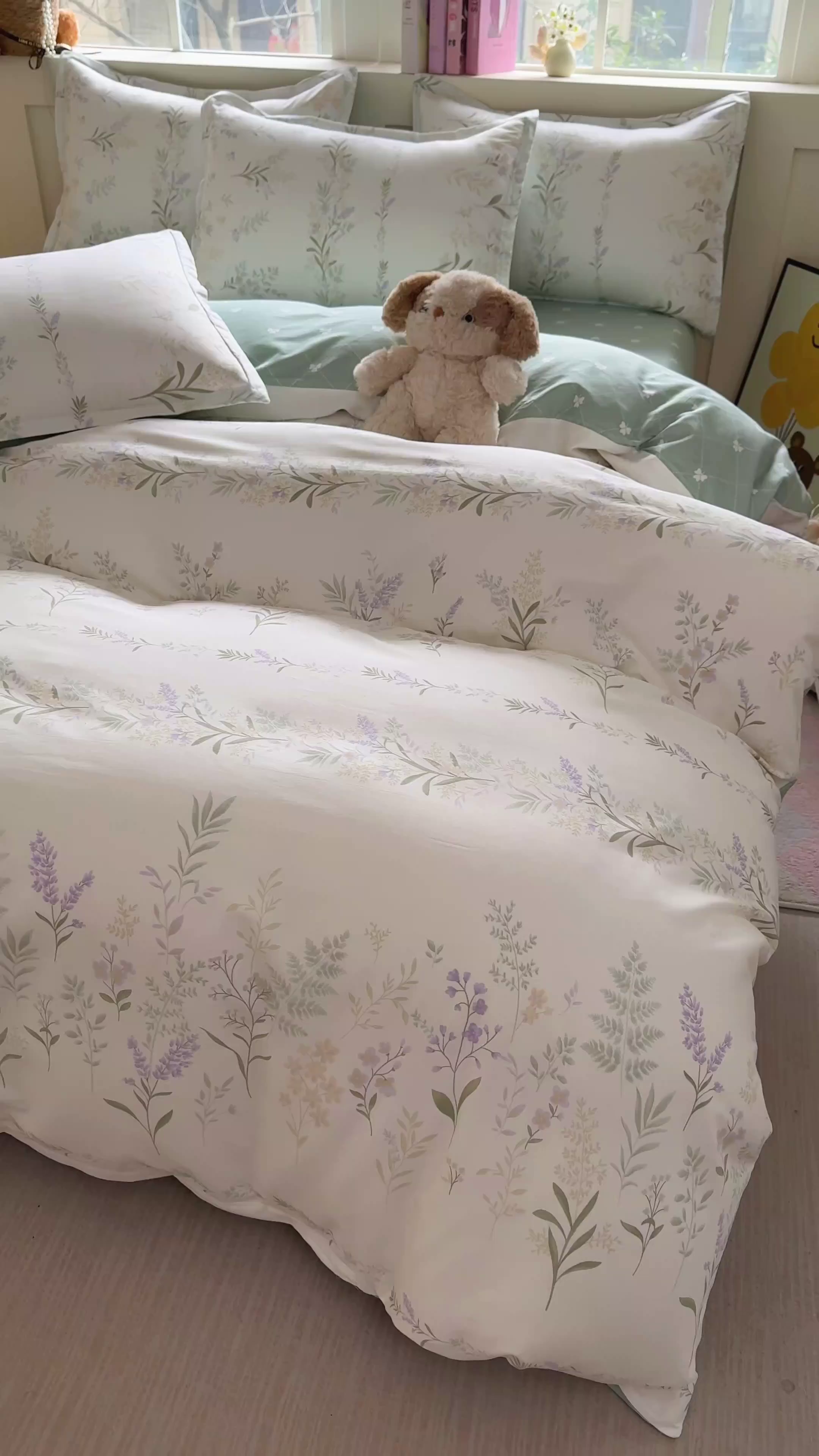 91家纺网 家纺一手货源 找家纺 简冠家纺 2026新款12868印花全棉单被套 田园诗篇-米