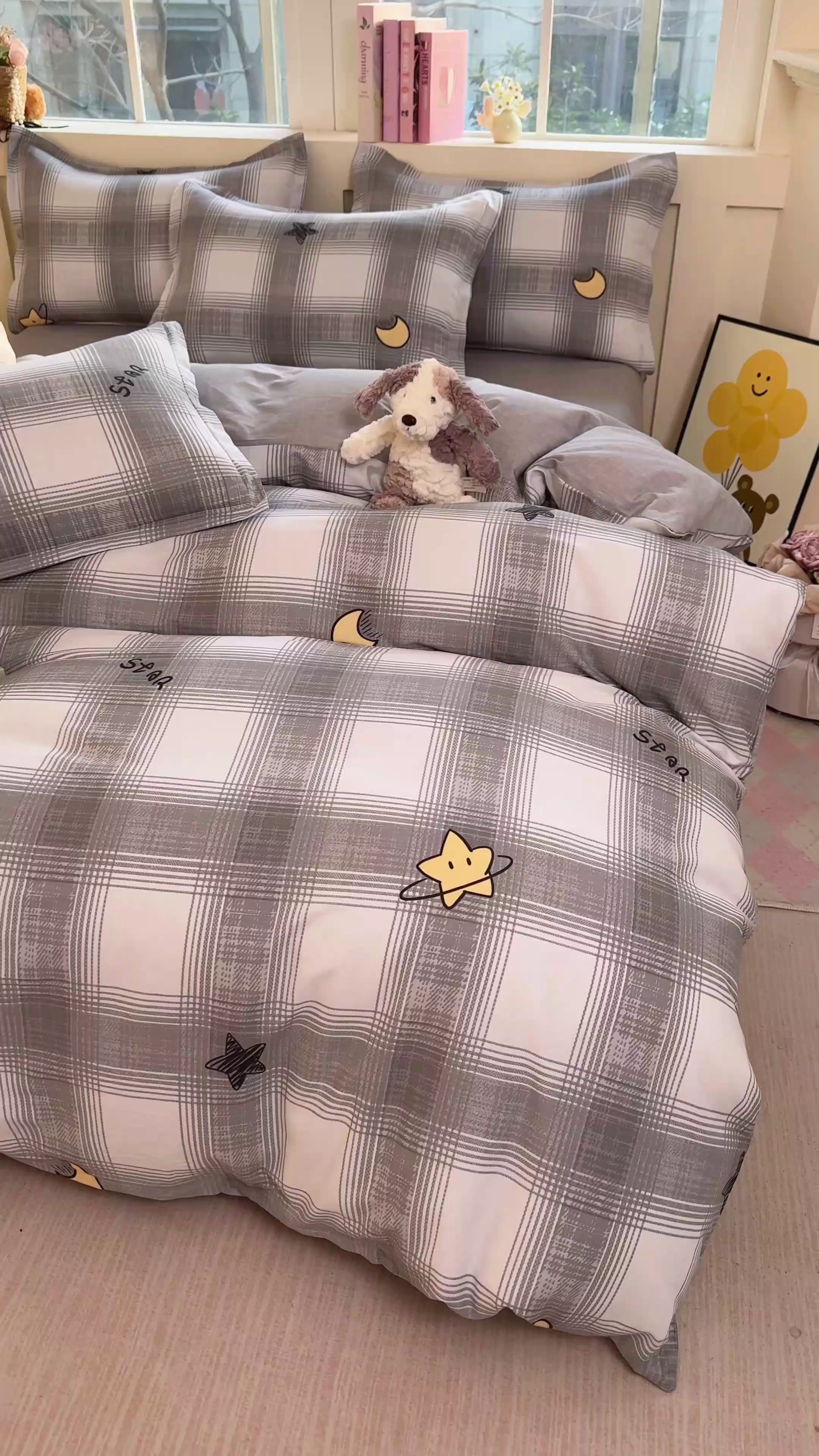 91家纺网 家纺一手货源 找家纺 简冠家纺 2026新款12868印花全棉单被套 星空印记