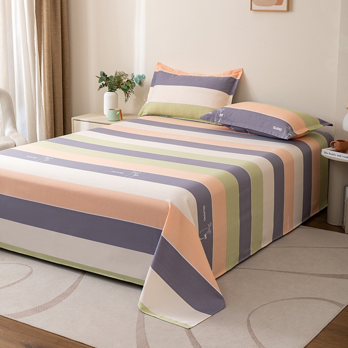 91家纺网 家纺一手货源 找家纺 居美良品 2026新款升级面料人字纹老粗布床单单件枕套可做凉席二三件套 椰语织梦