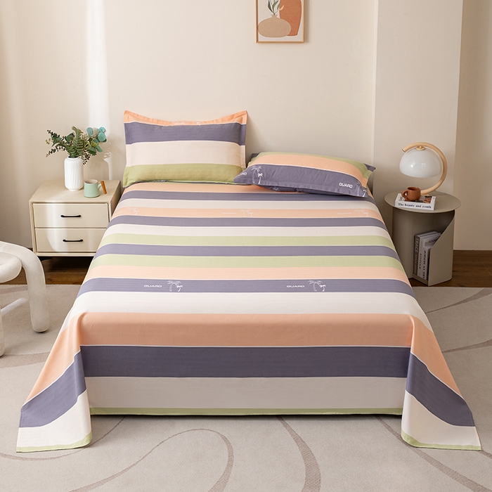 91家纺网 家纺一手货源 找家纺 居美良品 2026新款升级面料人字纹老粗布床单单件枕套可做凉席二三件套 椰语织梦