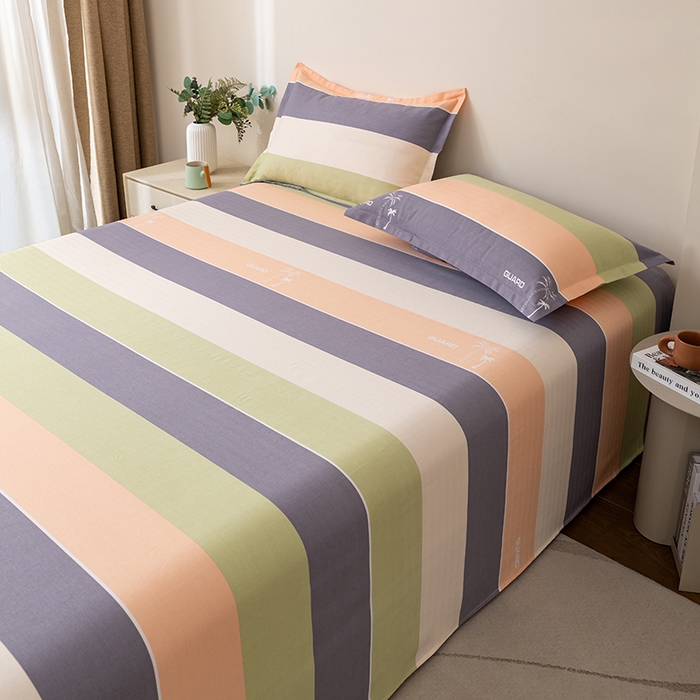 91家纺网 家纺一手货源 找家纺 居美良品 2026新款升级面料人字纹老粗布床单单件枕套可做凉席二三件套 椰语织梦