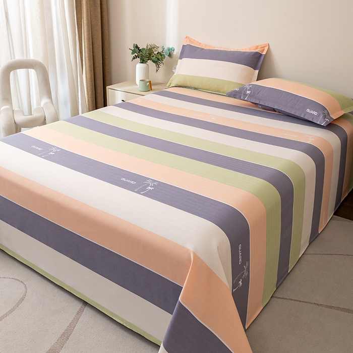 91家纺网 家纺一手货源 找家纺 居美良品 2026新款升级面料人字纹老粗布床单单件枕套可做凉席二三件套 椰语织梦