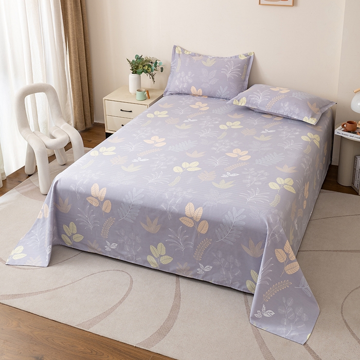 91家纺网 家纺一手货源 找家纺 居美良品 2026新款升级面料人字纹老粗布床单单件枕套可做凉席二三件套 灰雾迷踪