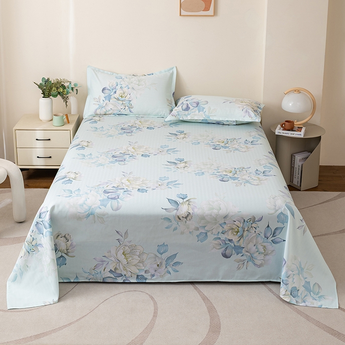 91家纺网 家纺一手货源 找家纺 居美良品 2026新款升级面料人字纹老粗布床单单件枕套可做凉席二三件套 芳菲锦梦