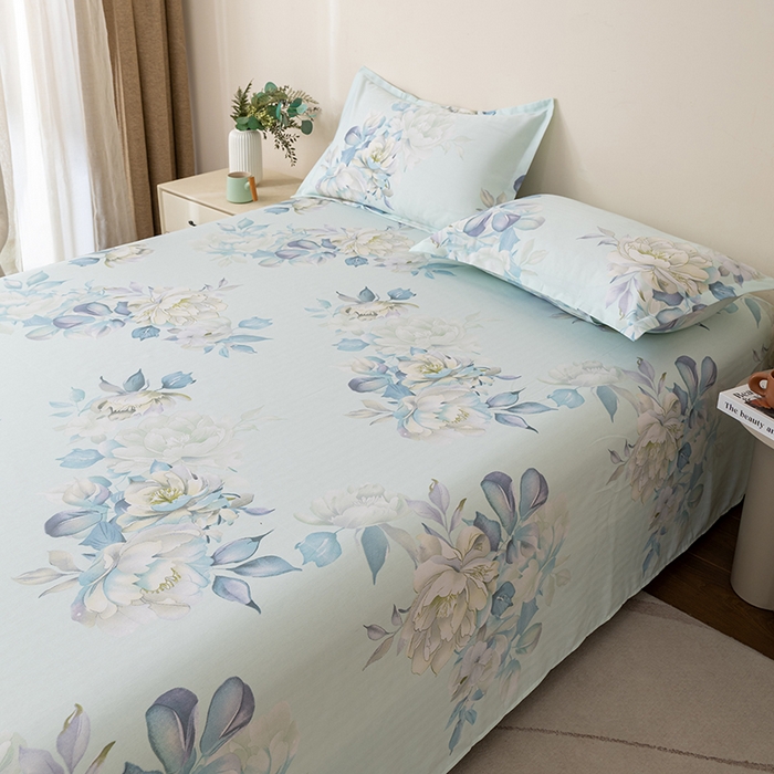 91家纺网 家纺一手货源 找家纺 居美良品 2026新款升级面料人字纹老粗布床单单件枕套可做凉席二三件套 芳菲锦梦