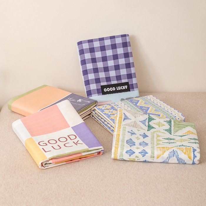 91家纺网 家纺一手货源 找家纺 居美良品 2026新款升级面料人字纹老粗布床单单件枕套可做凉席二三件套 组合拍