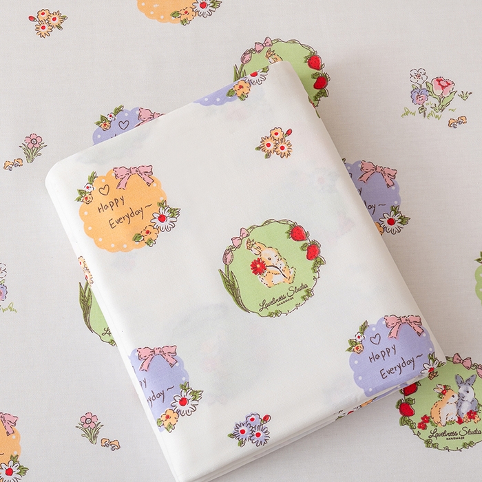 91家纺网 家纺一手货源 找家纺 居美良品 2026新款升级面料人字纹老粗布床单单件枕套可做凉席二三件套 快乐小兔