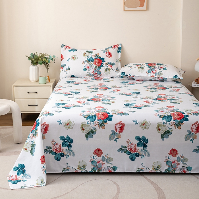 91家纺网 家纺一手货源 找家纺 居美良品 2026新款升级面料人字纹老粗布床单单件枕套可做凉席二三件套 墨染清韵