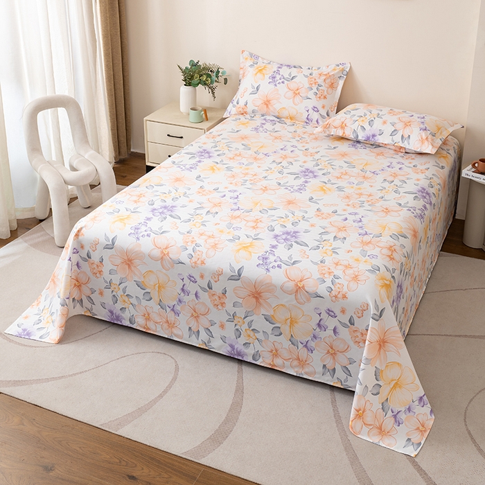 91家纺网 家纺一手货源 找家纺 居美良品 2026新款升级面料人字纹老粗布床单单件枕套可做凉席二三件套 静谧时光