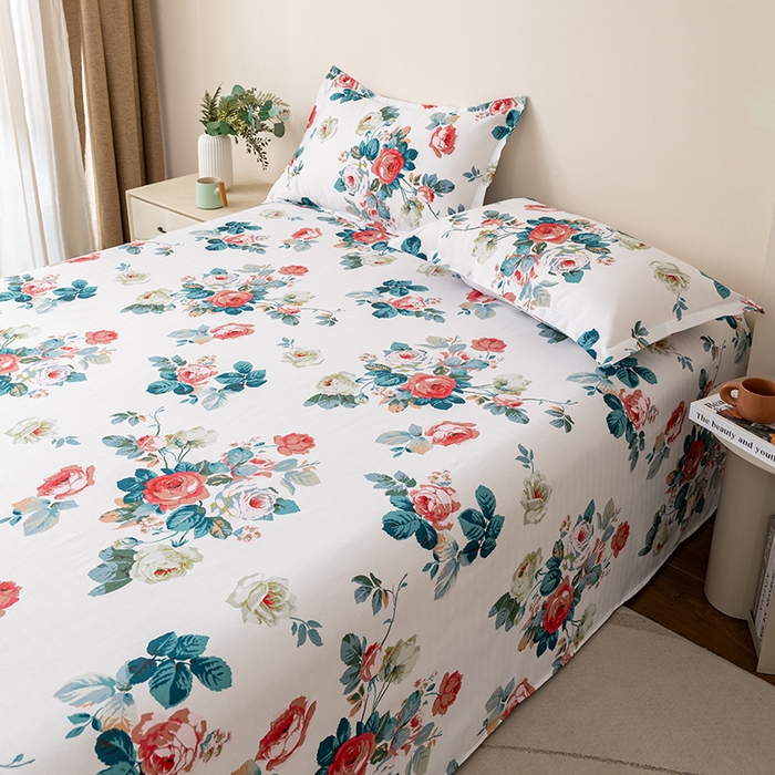 91家纺网 家纺一手货源 找家纺 居美良品 2026新款升级面料人字纹老粗布床单单件枕套可做凉席二三件套 墨染清韵