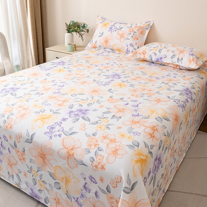 91家纺网 家纺一手货源 找家纺 居美良品 2026新款升级面料人字纹老粗布床单单件枕套可做凉席二三件套 静谧时光