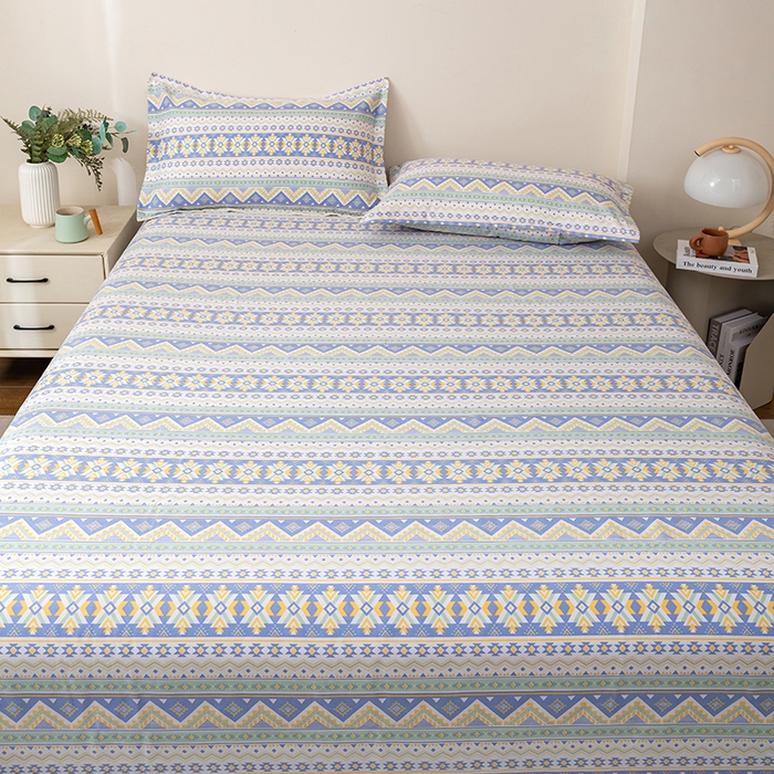 91家纺网 家纺一手货源 找家纺 居美良品 2026新款升级面料人字纹老粗布床单单件枕套可做凉席二三件套 璀璨星河