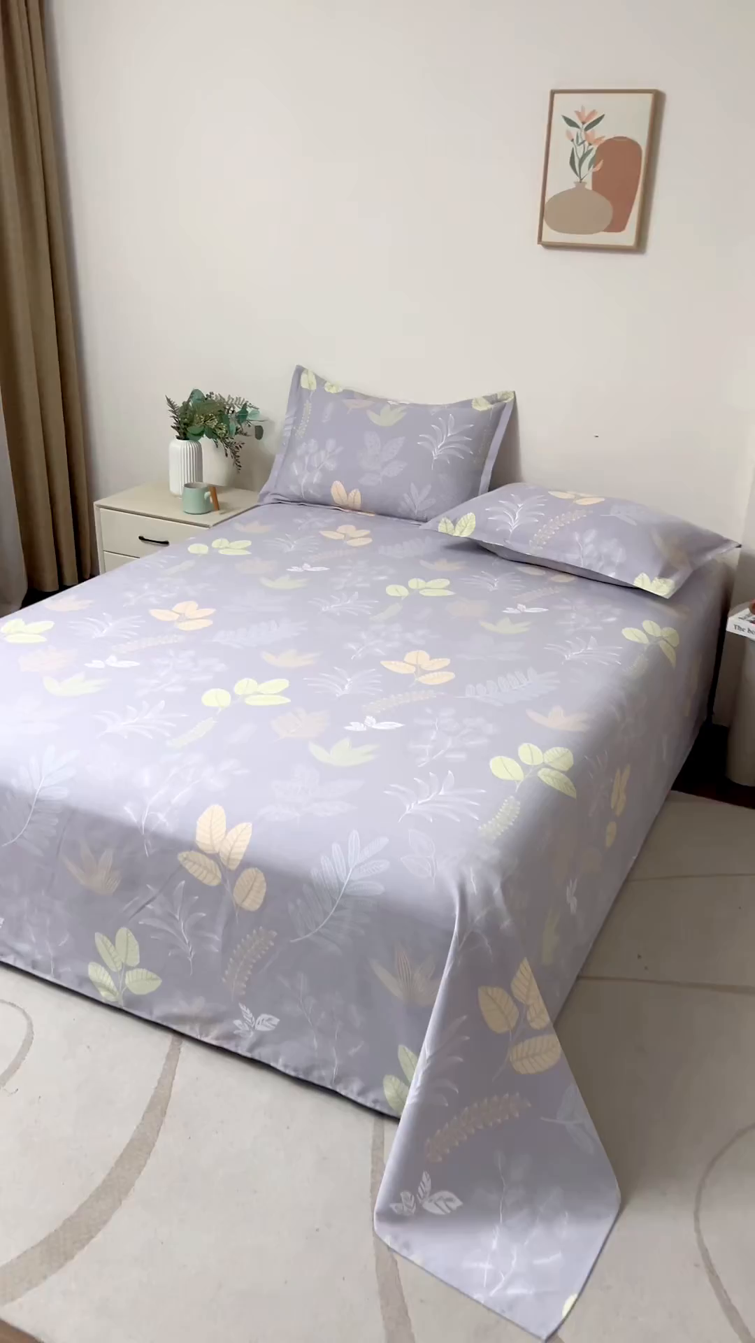 91家纺网 家纺一手货源 找家纺 居美良品 2026新款升级面料人字纹老粗布床单单件枕套可做凉席二三件套 灰雾迷踪