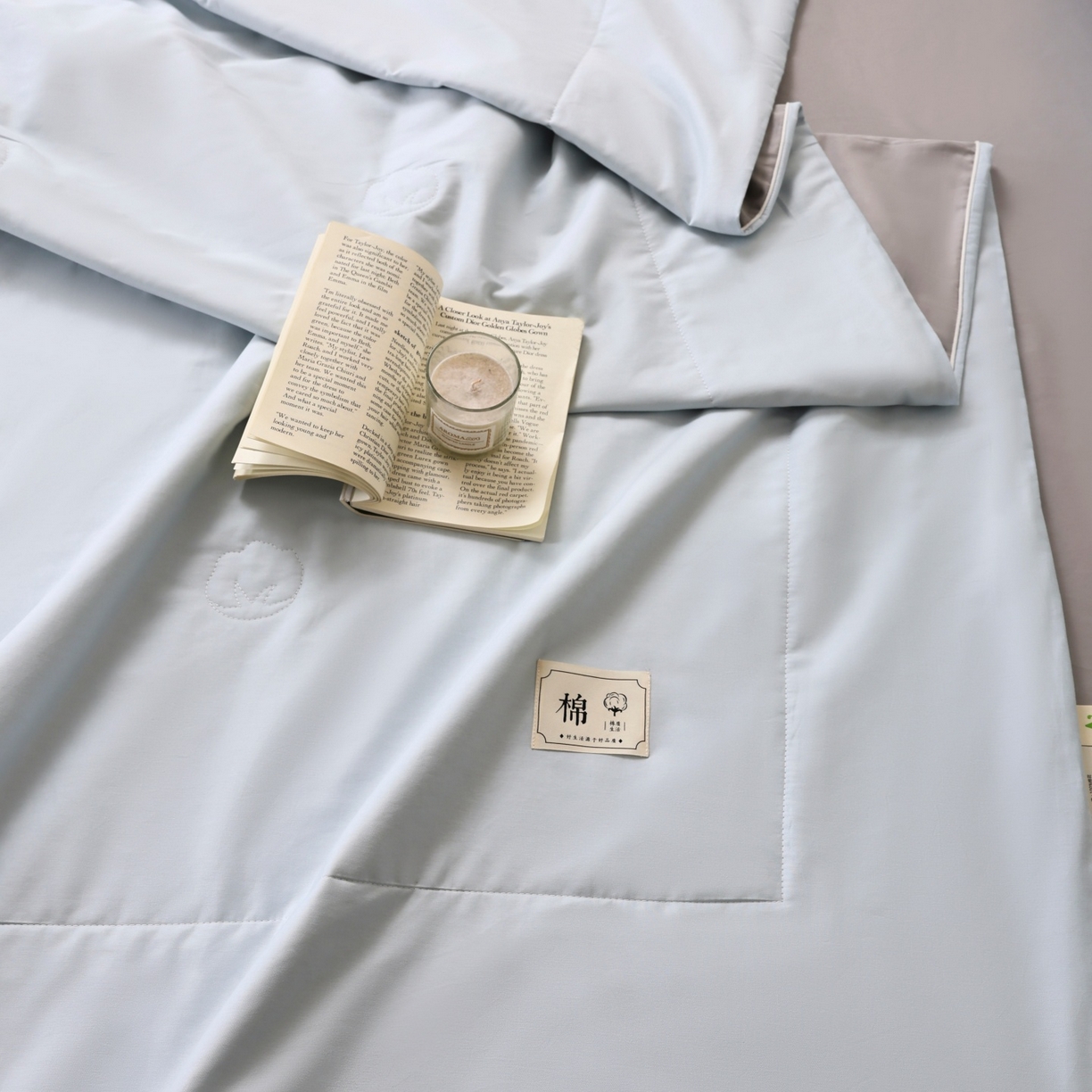 91家纺网 家纺一手货源 找家纺 盛凡家纺 2026新款A类133*72里外全棉100%棉花夏被四件套夏凉被空调被纯色被子被芯（包检测） 花青兰+幻影灰