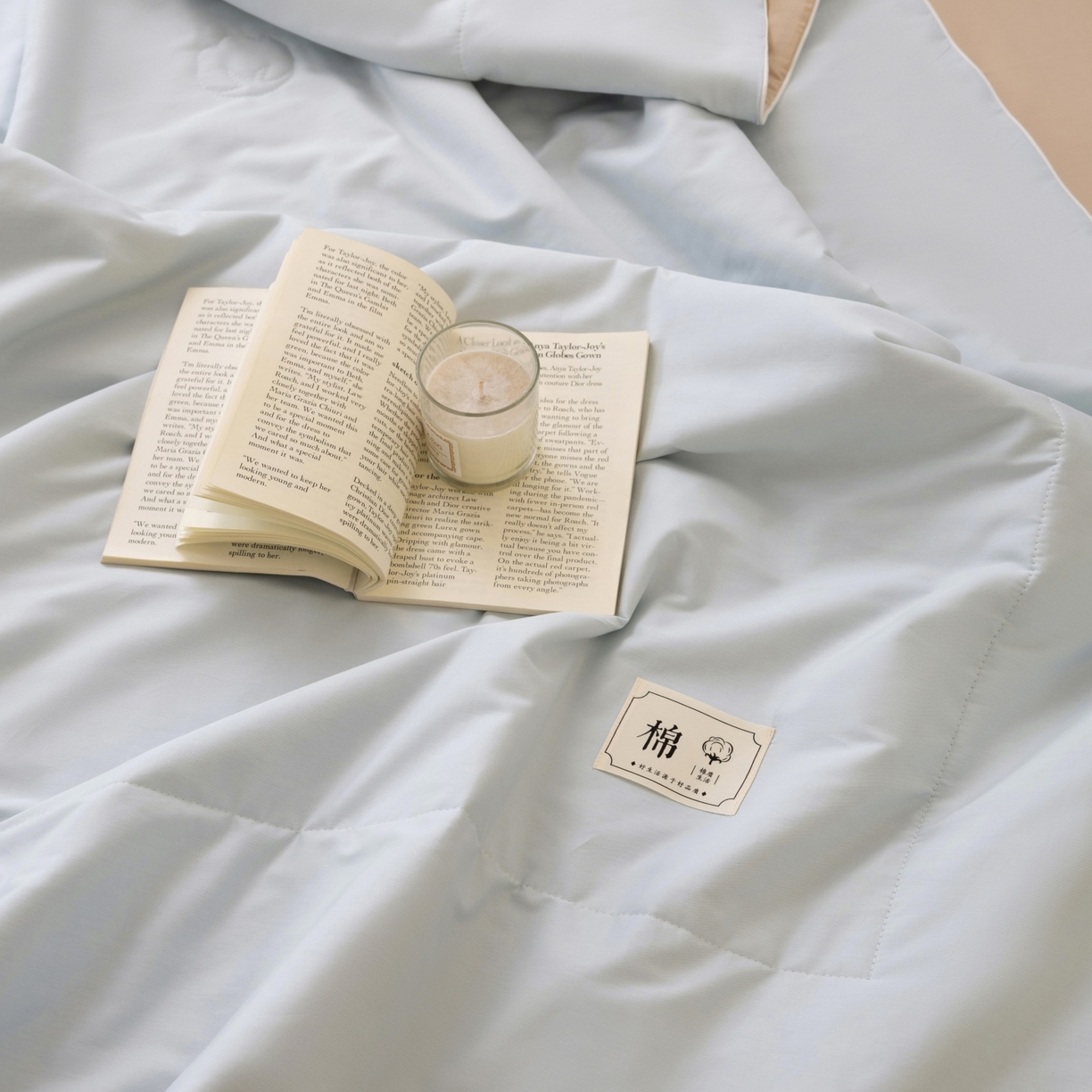 91家纺网 家纺一手货源 找家纺 盛凡家纺 2026新款A类133*72里外全棉100%棉花夏被四件套夏凉被空调被纯色被子被芯（包检测） 花青兰+奶咖