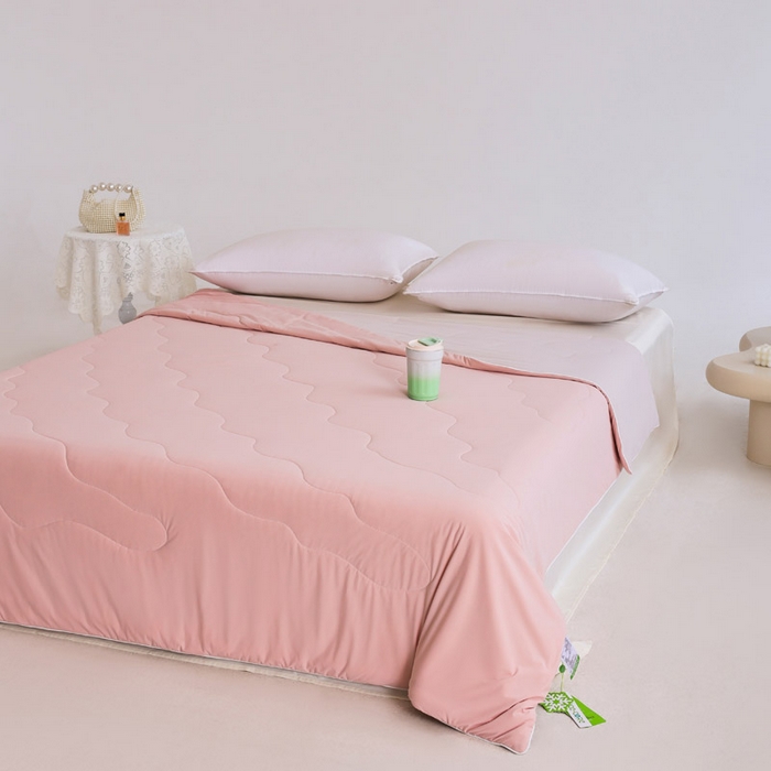 盛凡家纺 2026新款凉感A类锦氨（170克）55大豆抗菌夏被夏凉被空调被（配礼盒） 玫瑰粉+奶咖