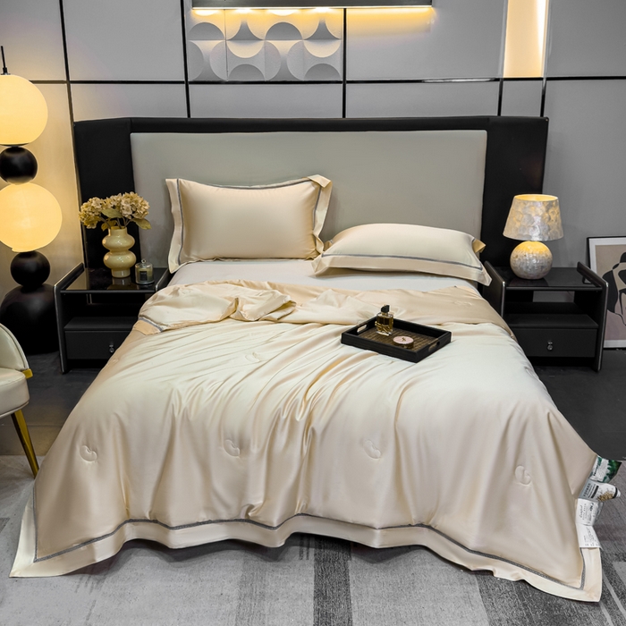 91家纺网 家纺一手货源 找家纺 盛凡家纺 2026新款A类天丝棉夏被被子被芯 玫瑰金