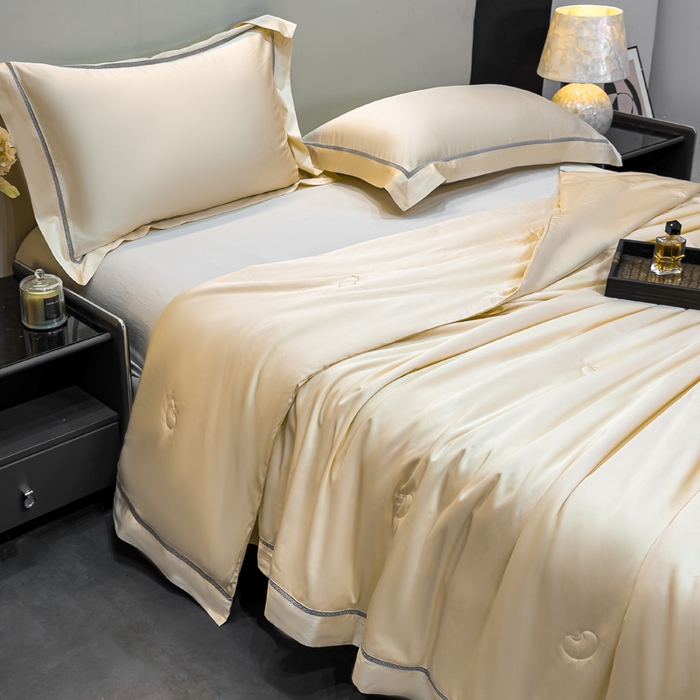 91家纺网 家纺一手货源 找家纺 盛凡家纺 2026新款A类天丝棉夏被被子被芯 玫瑰金