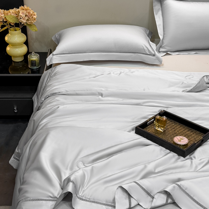 91家纺网 家纺一手货源 找家纺 盛凡家纺 2026新款A类天丝棉夏被被子被芯 夏云灰