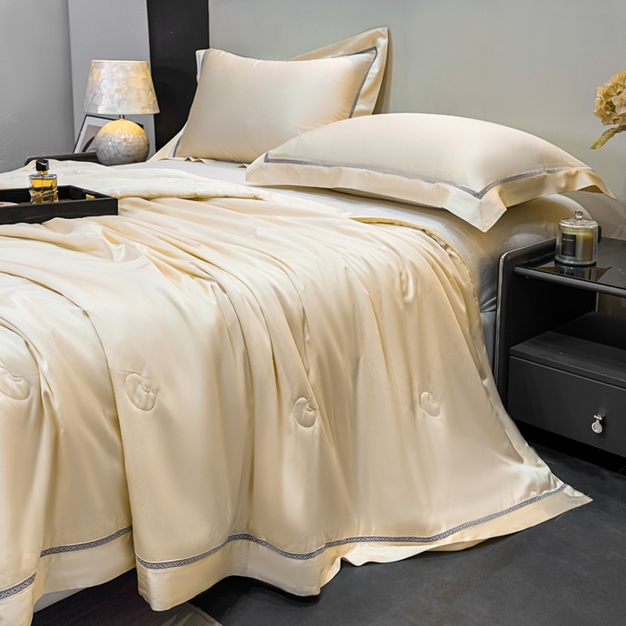 91家纺网 家纺一手货源 找家纺 盛凡家纺 2026新款A类天丝棉夏被被子被芯 玫瑰金