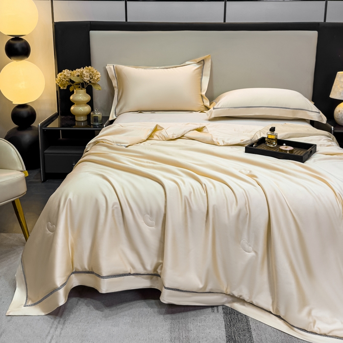 91家纺网 家纺一手货源 找家纺 盛凡家纺 2026新款A类天丝棉夏被被子被芯 玫瑰金