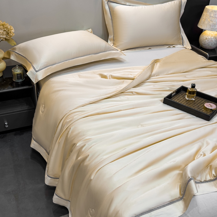 91家纺网 家纺一手货源 找家纺 盛凡家纺 2026新款A类天丝棉夏被被子被芯 玫瑰金