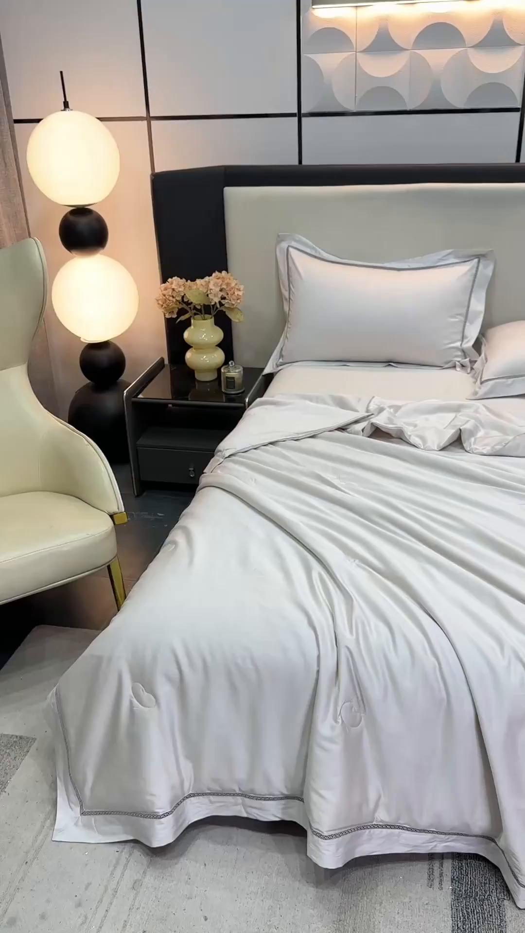 91家纺网 家纺一手货源 找家纺 盛凡家纺 2026新款A类天丝棉夏被被子被芯 夏云灰