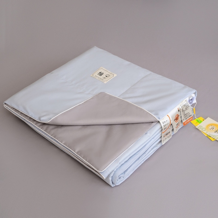 盛凡家纺 2026新款133*72全棉A类55大豆抗菌夏被空调被夏凉被被子被芯（包检测） 花青兰+幻影灰