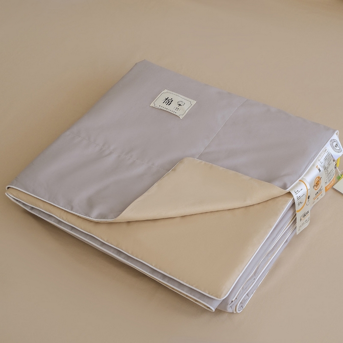 盛凡家纺 2026新款133*72全棉A类55大豆抗菌夏被空调被夏凉被被子被芯（包检测） 幻影灰+奶咖