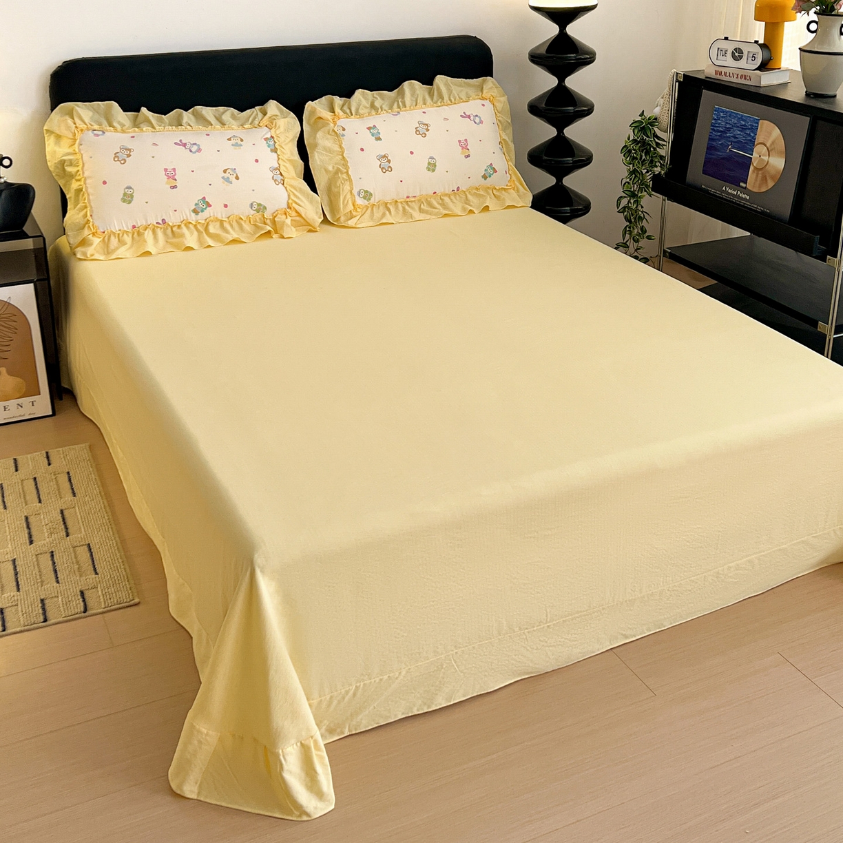 91家纺网 家纺一手货源 找家纺 富米莱（原臻工厂） 2026新款敲可爱奶呼呼云感双层纱韩国大布袋韩版大花边床盖床裙四件套-超级治愈 七宝