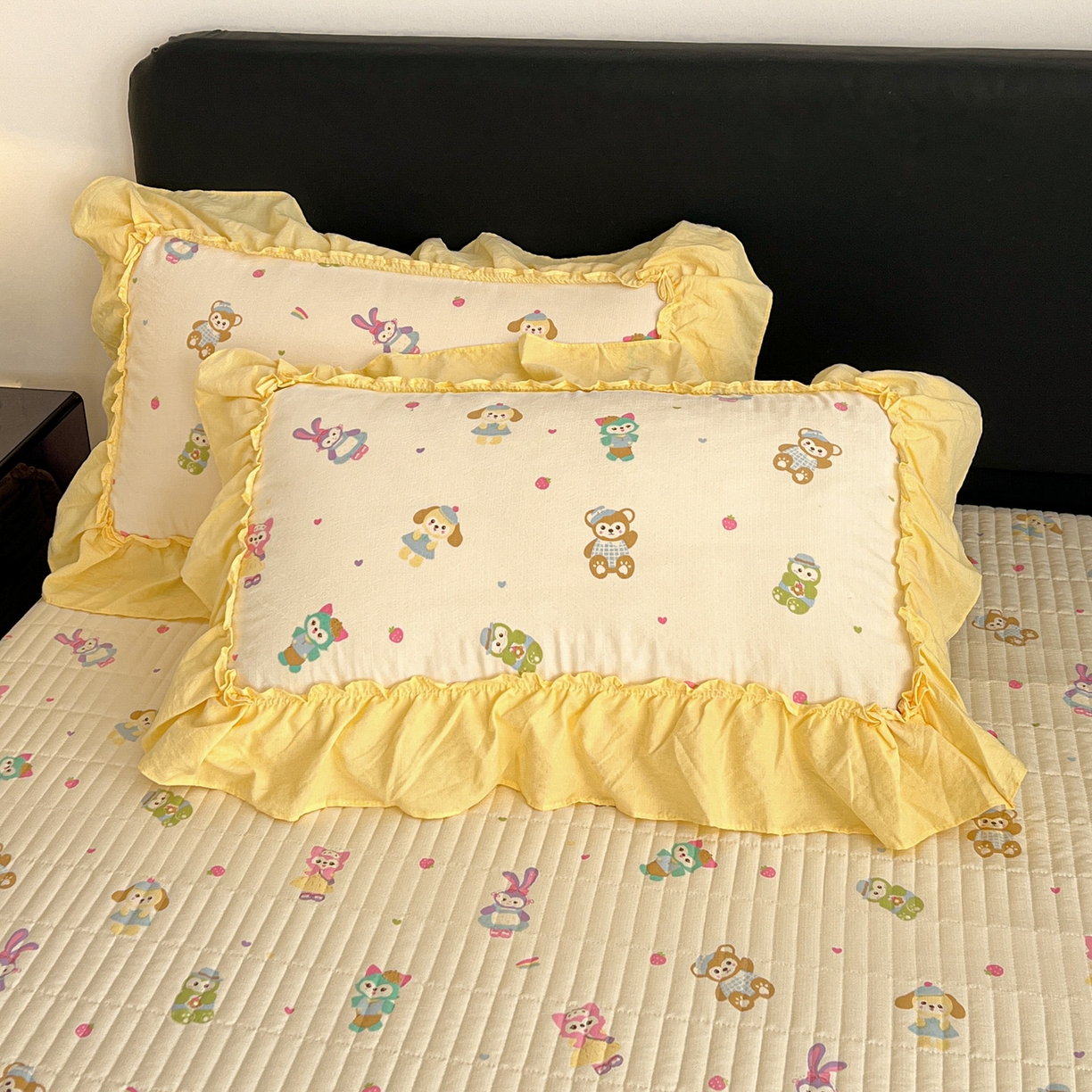 91家纺网 家纺一手货源 找家纺 富米莱（原臻工厂） 2026新款敲可爱奶呼呼云感双层纱韩国大布袋韩版大花边床盖床裙四件套-超级治愈 七宝