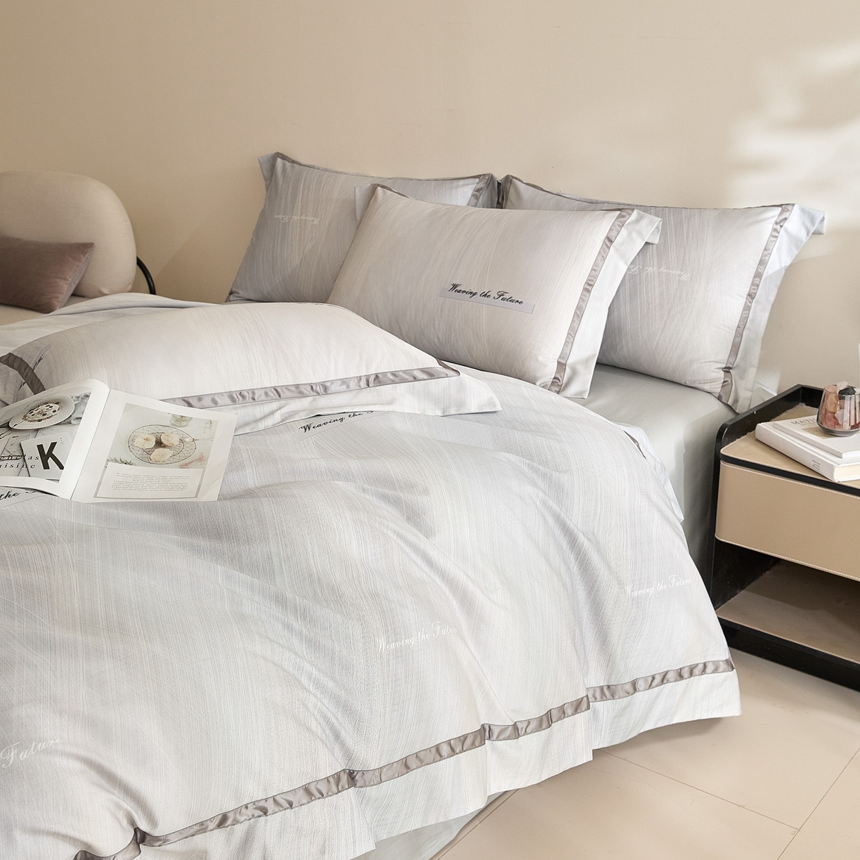 91家纺网 家纺一手货源 找家纺 （总）【控价】新方向 2026新款数码印花50s双股全棉贡缎长绒棉四件套-迷境