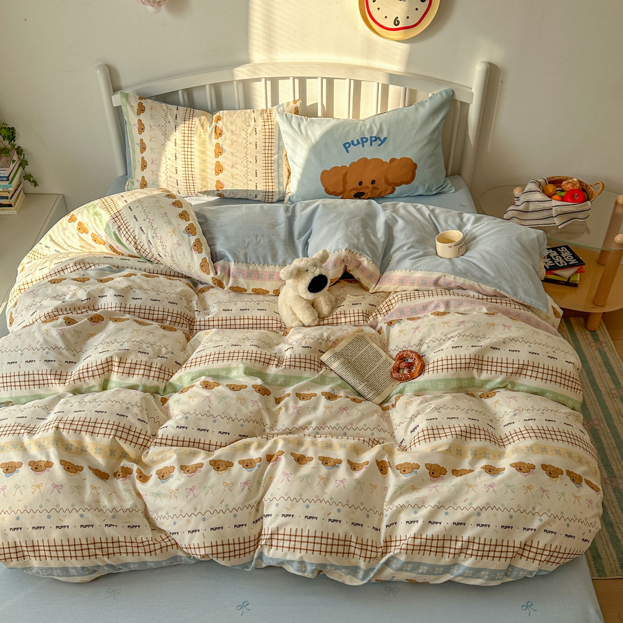 91家纺网 家纺一手货源 找家纺 （总）桃喜 2026新款全棉混搭卡通印花学生三件套四件套