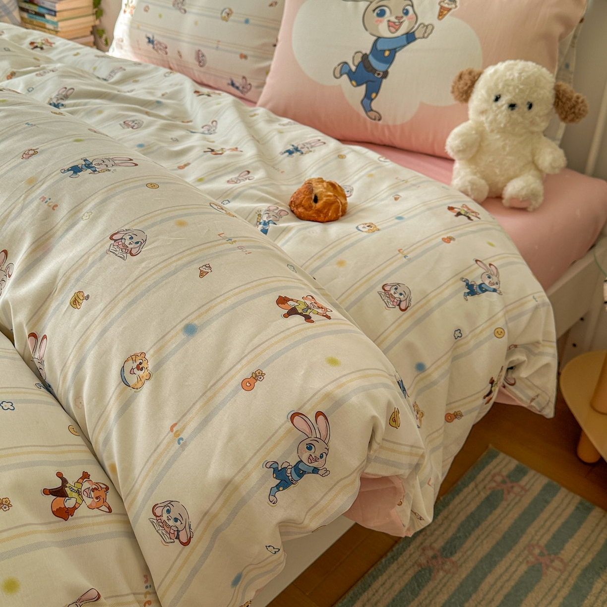 91家纺网 家纺一手货源 找家纺 （总）桃喜 2026新款全棉混搭卡通印花学生三件套四件套