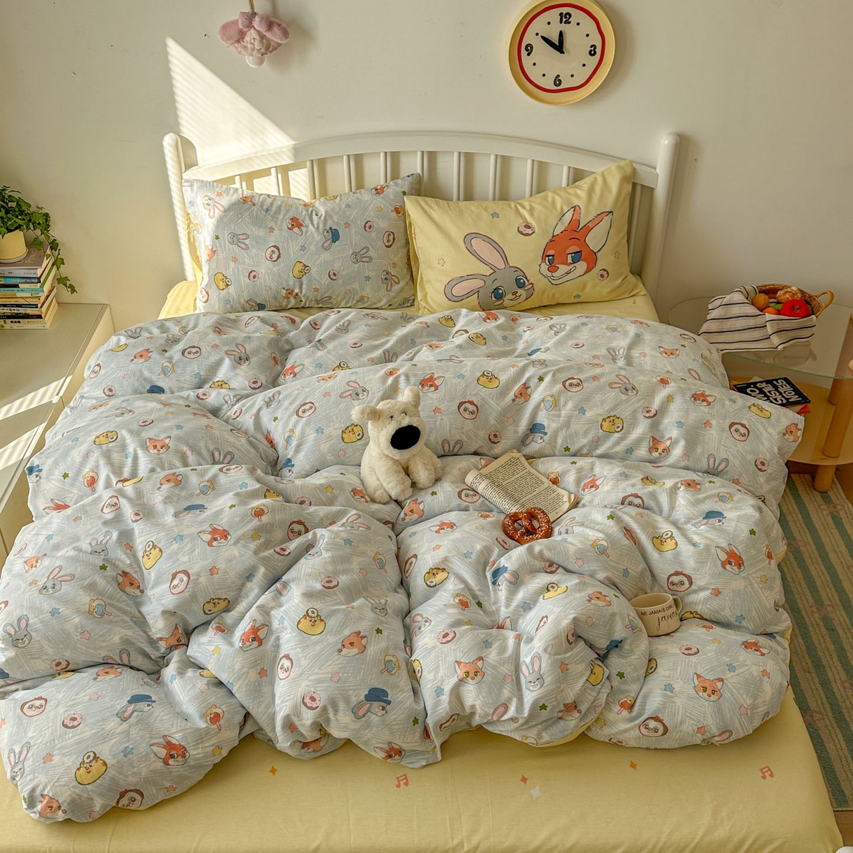 91家纺网 家纺一手货源 找家纺 桃喜 2026新款全棉混搭卡通印花学生三件套四件套 可爱动物团