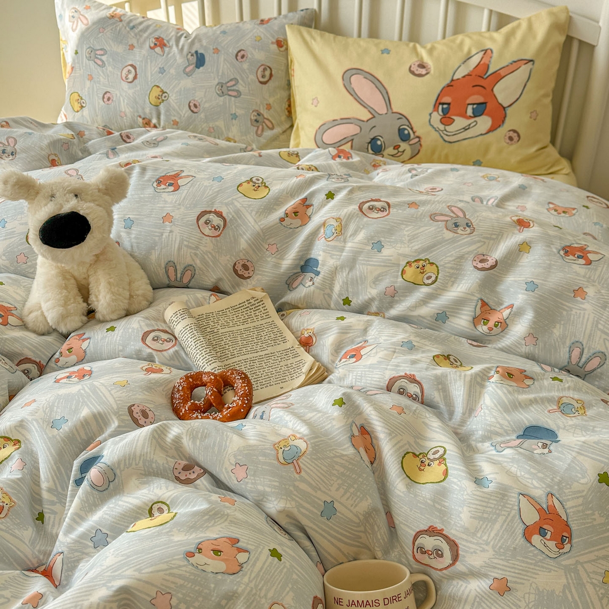 91家纺网 家纺一手货源 找家纺 桃喜 2026新款全棉混搭卡通印花学生三件套四件套 可爱动物团