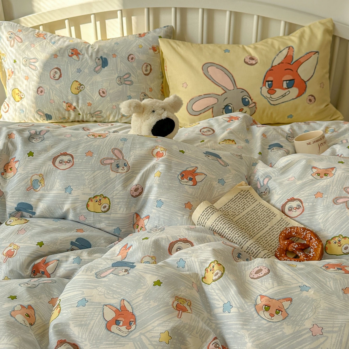 91家纺网 家纺一手货源 找家纺 桃喜 2026新款全棉混搭卡通印花学生三件套四件套 可爱动物团