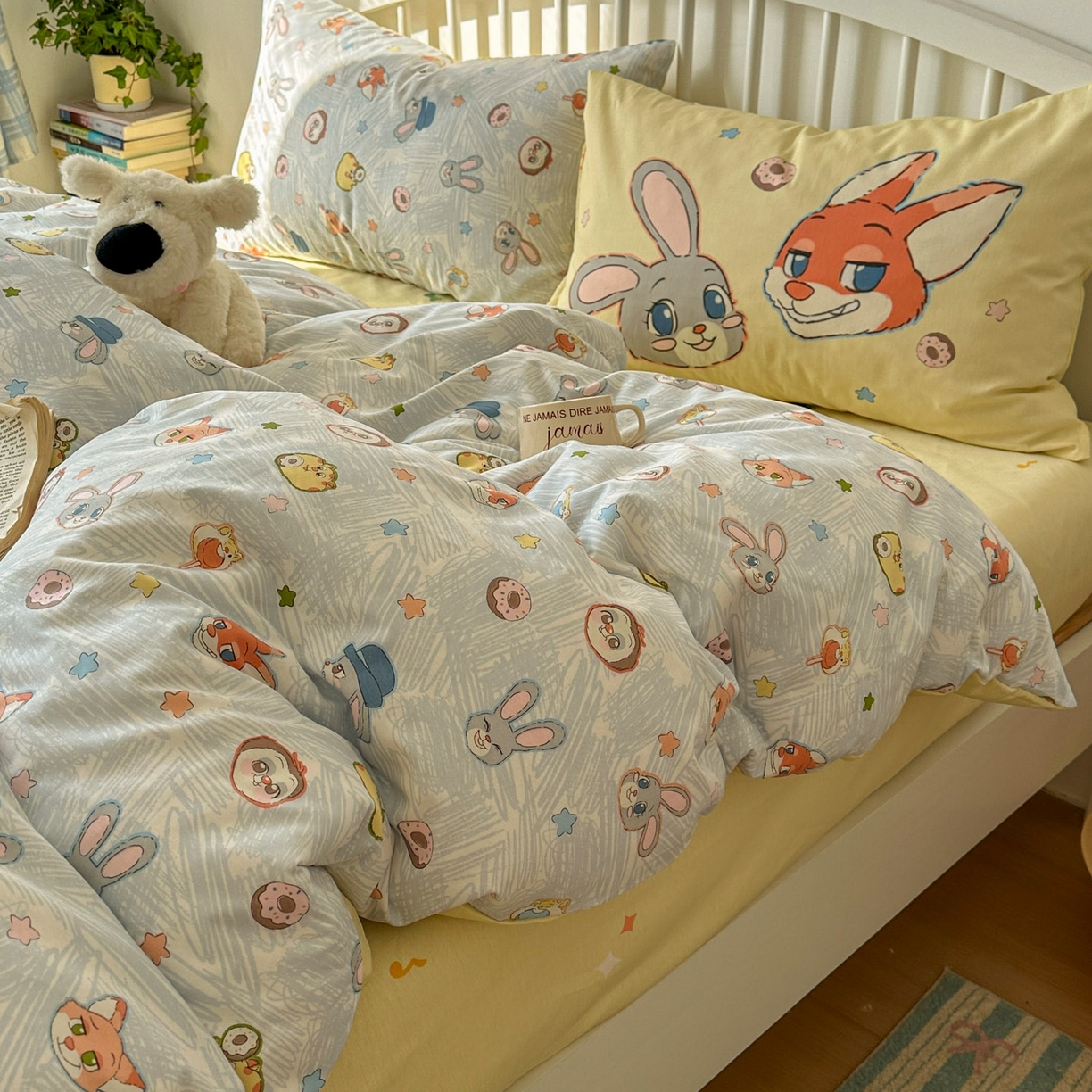 91家纺网 家纺一手货源 找家纺 桃喜 2026新款全棉混搭卡通印花学生三件套四件套 可爱动物团