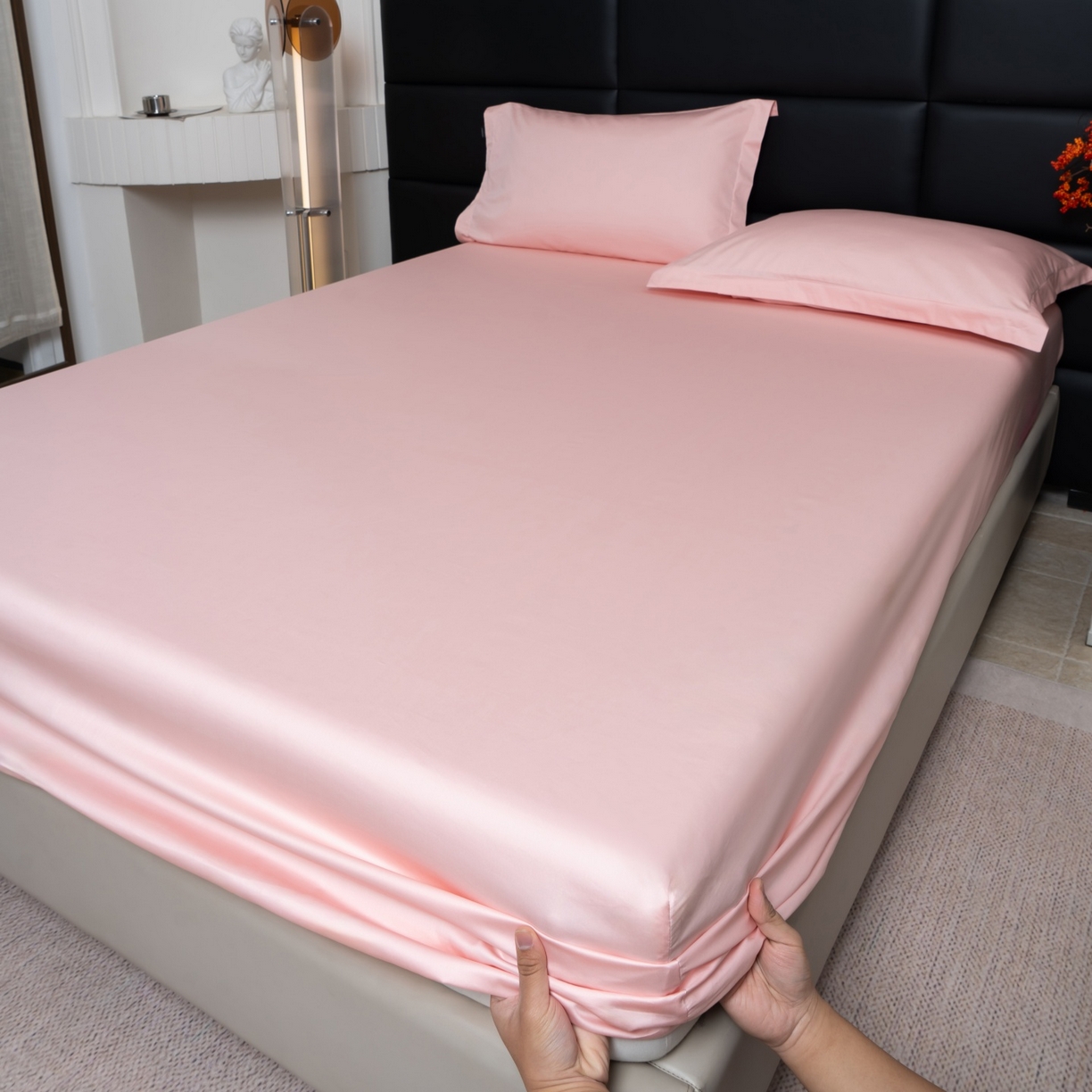 91家纺网 家纺一手货源 找家纺 凌云家纺 2026春夏新款A类100支长绒棉纯棉单床笠 床笠单件-提供买家秀 联系客服 玉色