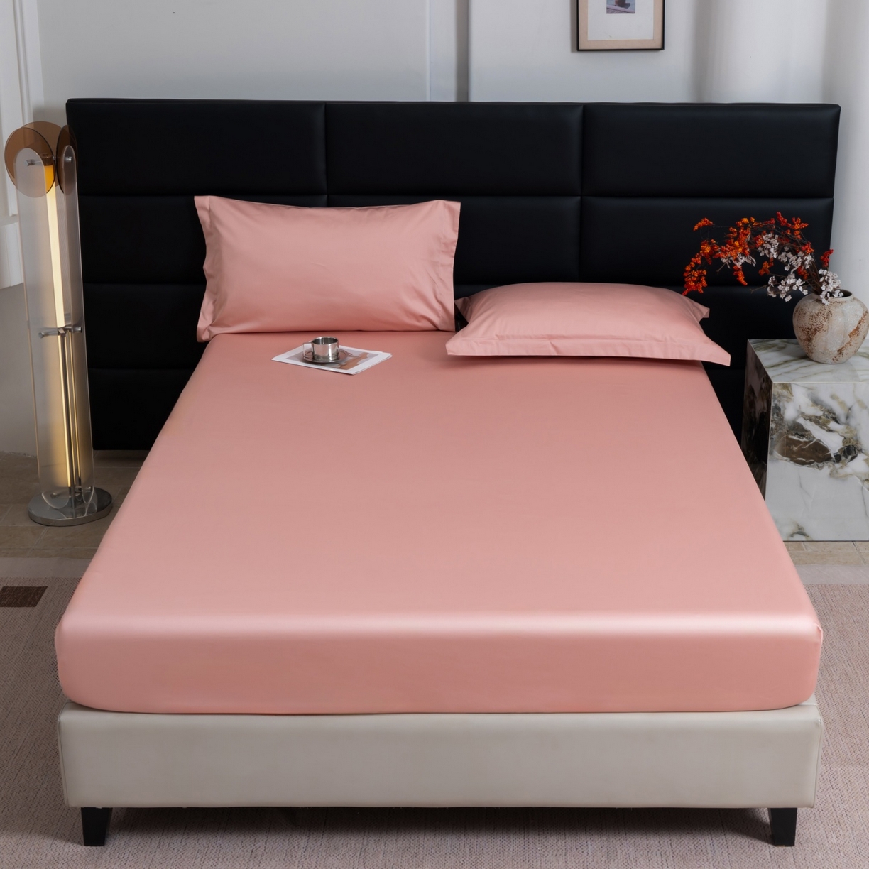 91家纺网 家纺一手货源 找家纺 凌云家纺 2026春夏新款A类100支长绒棉纯棉单床笠 床笠单件-提供买家秀 联系客服 豆沙粉