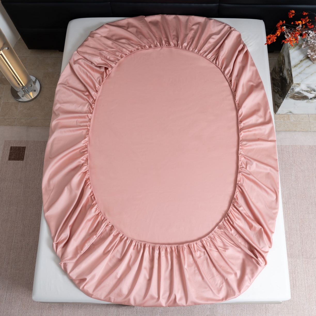 91家纺网 家纺一手货源 找家纺 凌云家纺 2026春夏新款A类100支长绒棉纯棉单床笠 床笠单件-提供买家秀 联系客服 豆沙粉